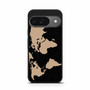 Black Wood Worlds Map Google Pixel 9/ Pixel 9a/ Pixel 9 Pro/ Pixel 9 Pro XL Case