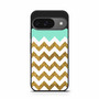 Blue Glitter Gold Chevron Google Pixel 9/ Pixel 9a/ Pixel 9 Pro/ Pixel 9 Pro XL Case