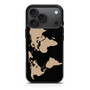 Black Wood Worlds Map iPhone 17 Pro Max Case
