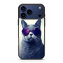 Hipster Cat With Galaxy Glasses iPhone 17 Pro Case