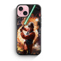 Luke skywalker using lightsaber iPhone 15 Case