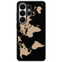 Black Wood Worlds Map Samsung Galaxy S26 Ultra Case