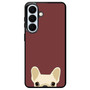 Cute French Bulldog Dark Red Samsung Galaxy S26+ Case