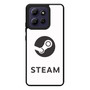 Steam Logo White Motorola Moto G Play 2026 Case