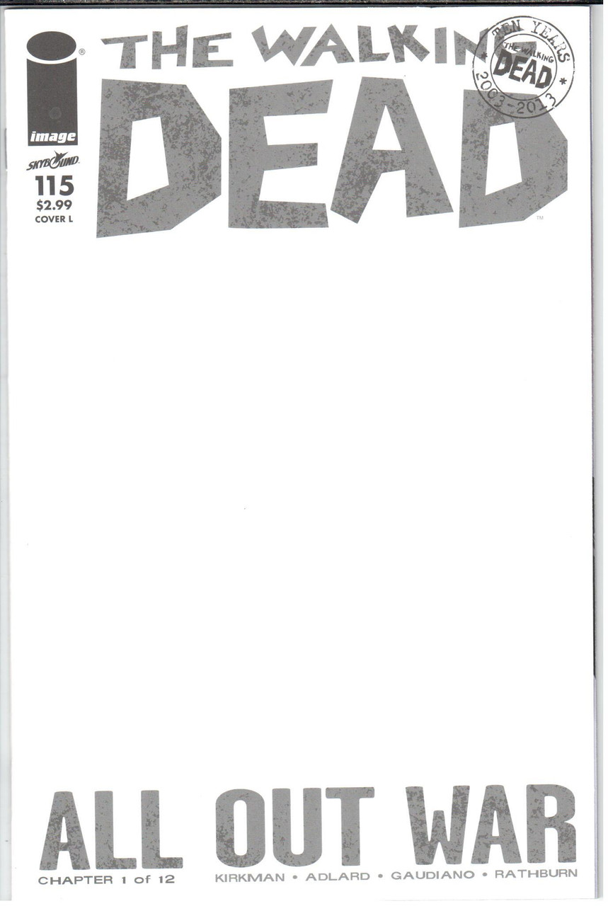 Walking Dead (2003 Series) #115 Blank Variant NM- 9.2