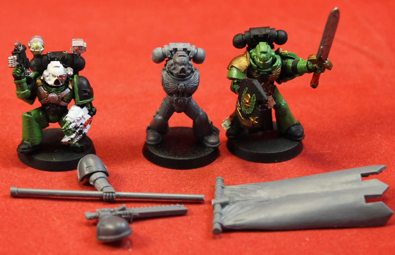 Warhammer 40K-Space Marines-Command Squad - Plastic X3 -101