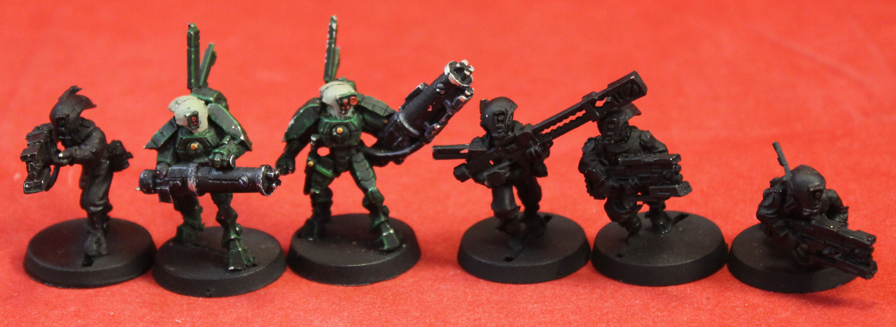 Warhammer 40K-Tau Empire-Fire Warrior Team - X6 Metal - Lot 104 Warhammer 40K-Tau Empire-Fire Warrior Team - X6 Metal - Lot 104