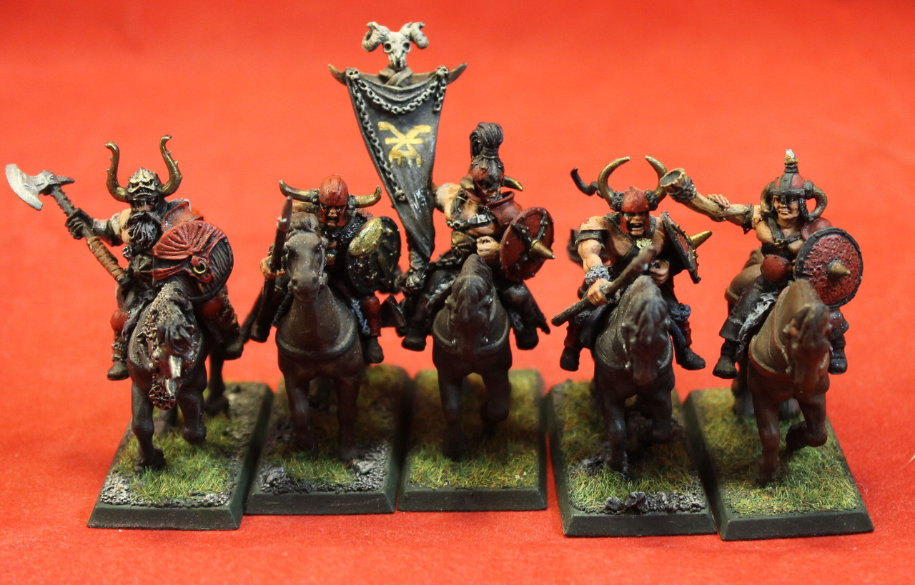 Warhammer Fantasy-Warriors Chaos-Marauder Horsemen - Plastic/Metal X5 - 102