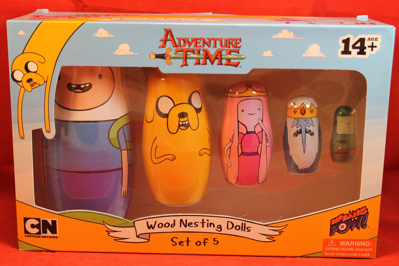 Adventure Time-Wood Nesting Dolls Finn Jake PB Ice King BMO