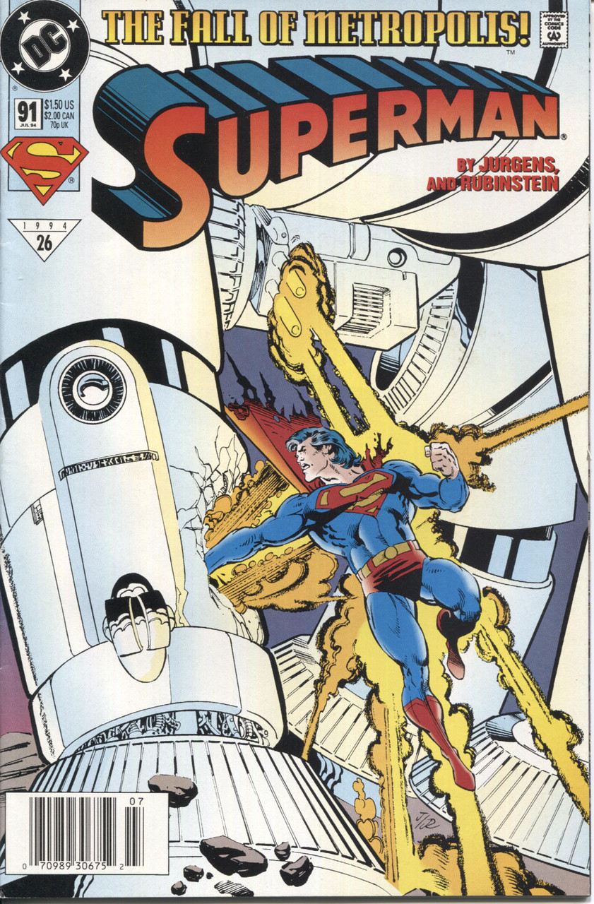 Superman (1987 Series) #91 Newsstand NM- 9.2