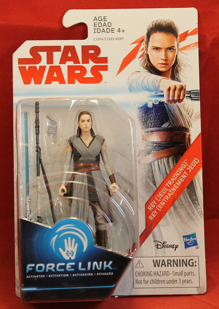 Star Wars Force Link 3.75" Action Figure - Rey Jedi Training