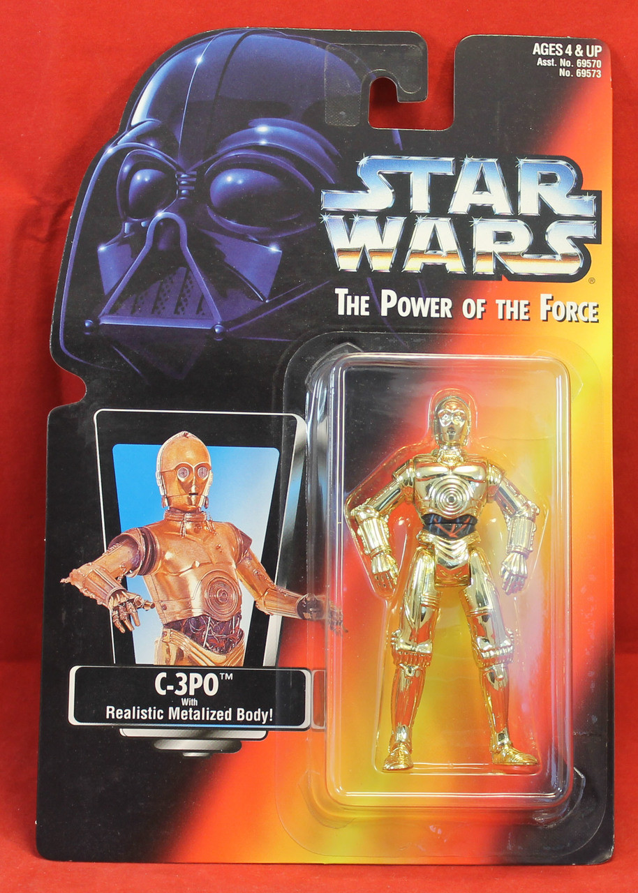 Star Wars Power of the Force POTF Red Card C-3PO Realistic Metalized Body