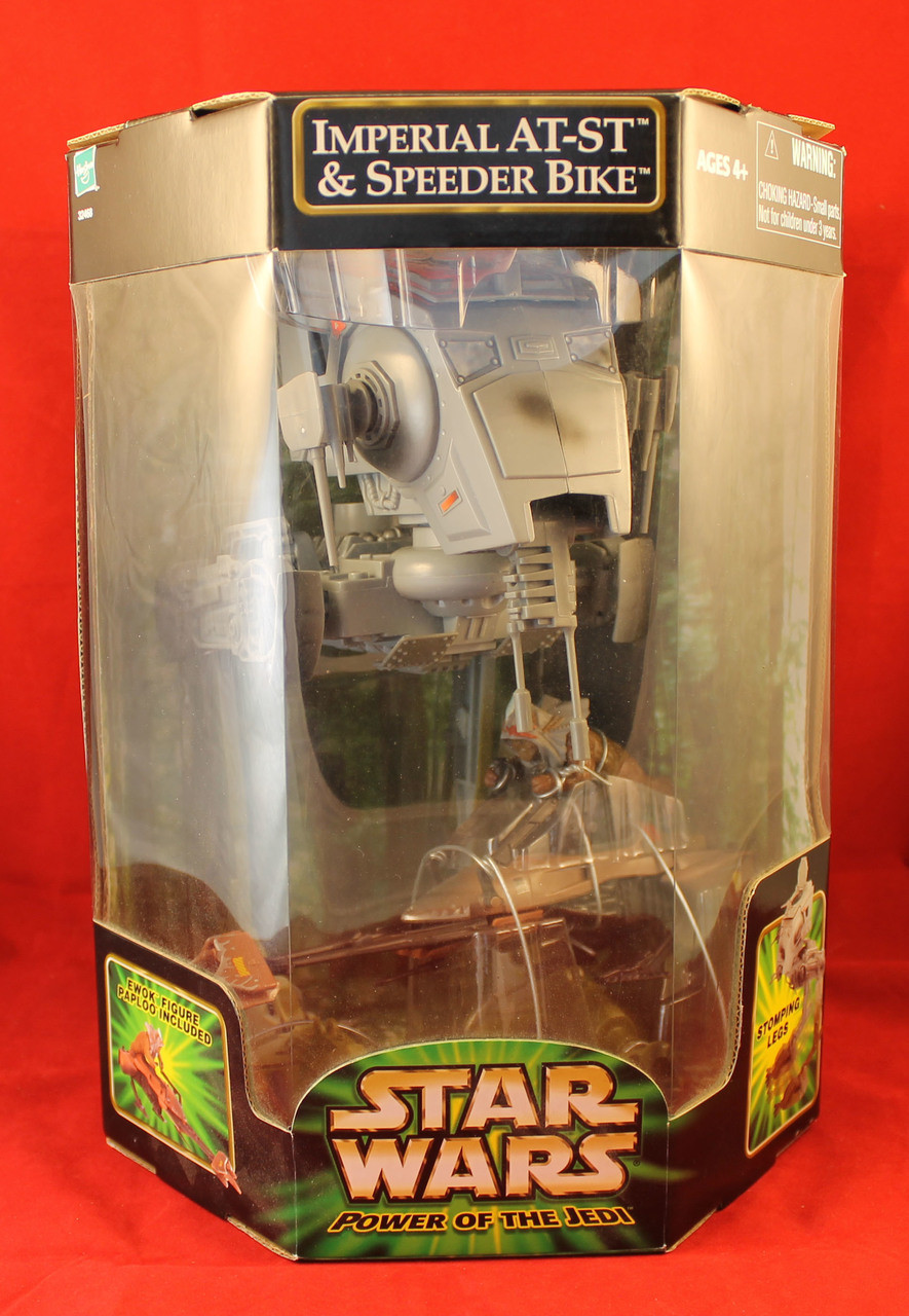 Star Wars Power of the Jedi POTJ Imperial AT-ST & Speeder Bike Paploo Ewok