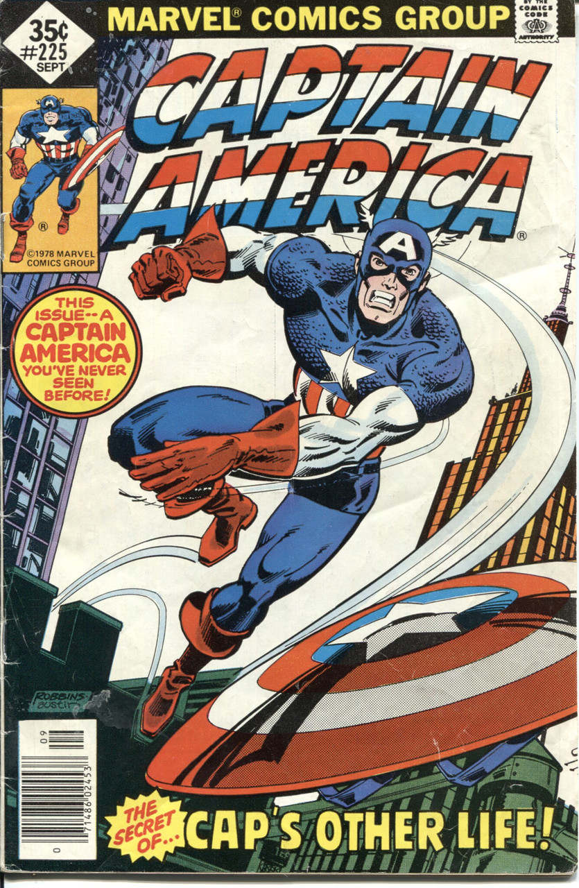 Captain America (1968 Series) #225 Whitman Newsstand VG 4.0