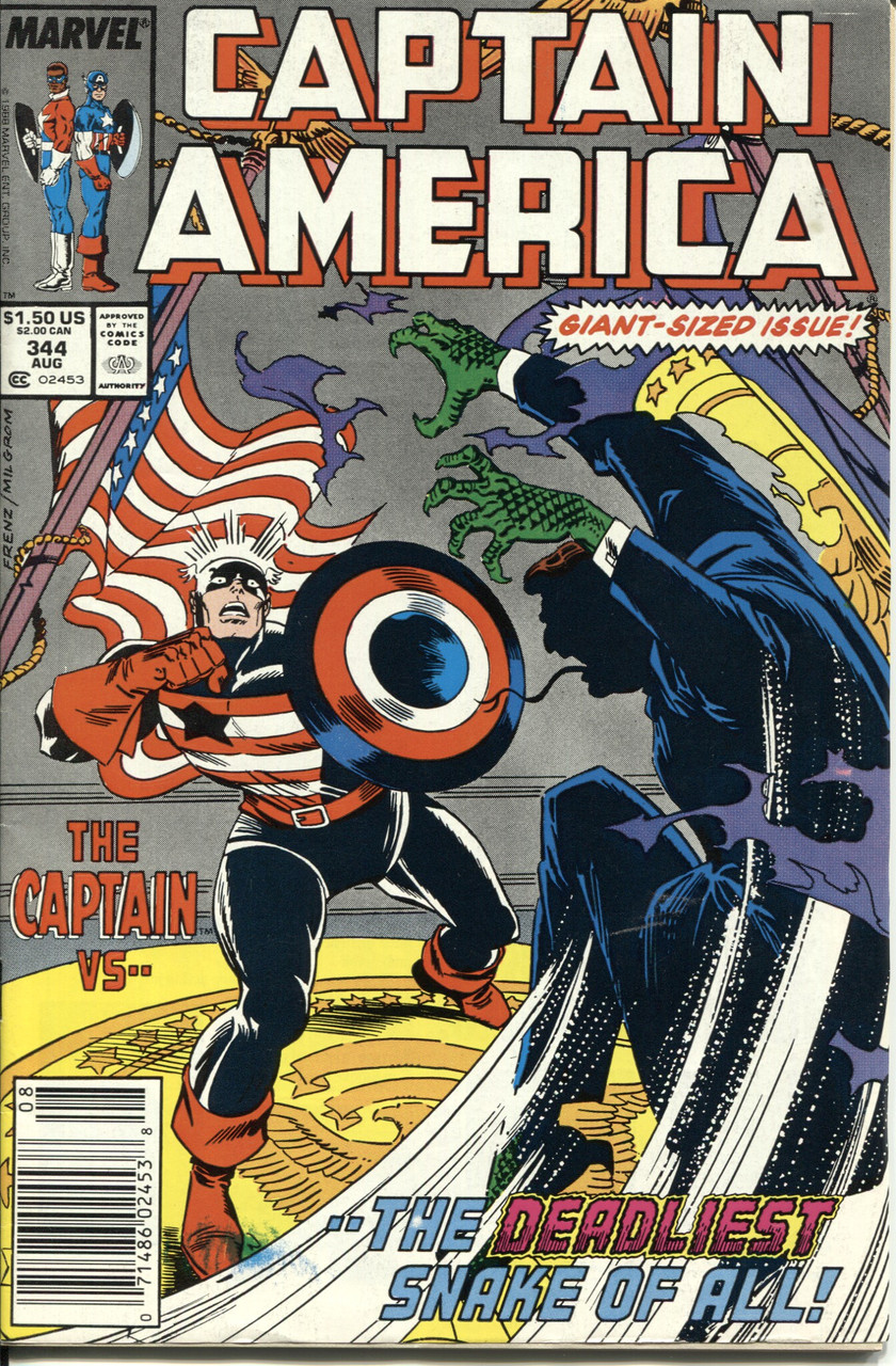 Captain America (1968 Series) #344 Newsstand FN/VF 7.0