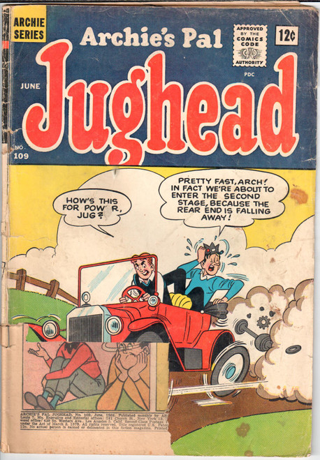 Archie's Pal Jughead #109 FR 1.0 Archie's Pal Jughead #109 FR 1.0
