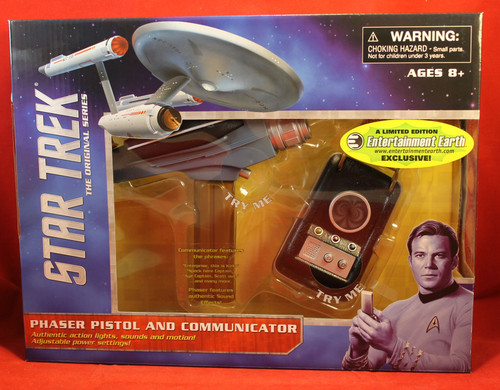 Star Trek-TOS Gold Phaser Pistol & Communicator Lights and Sound