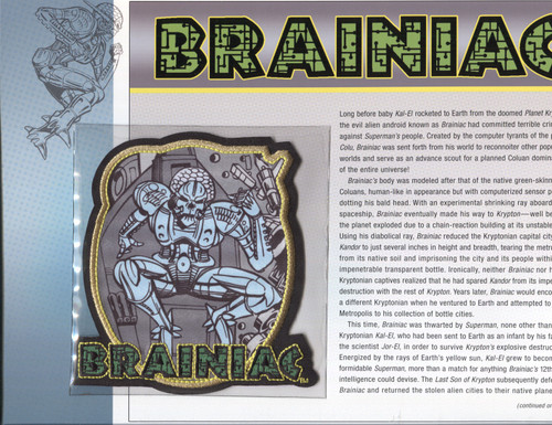 DC Universe Willabee & Ward Comic Patches - Brainiac