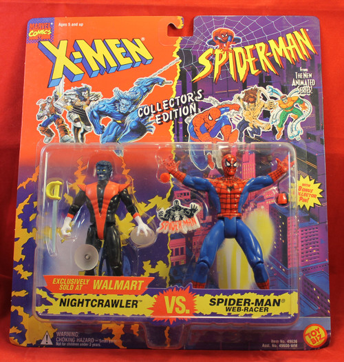 X-Men Spider-Man - Action Figure 1994 Toy Biz - Nightcrawler Vs. Spider-Man