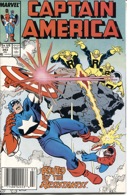Captain America (1968 Series) #343 Newsstand FN/VF 7.0