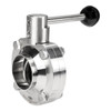 Dixon B5107 Series 3/4 in. 316L Stainless Steel Pull Handle Sanitary Butterfly Valve, Silicone Seal, Weld End