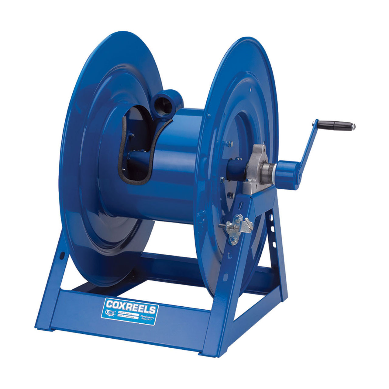Coxreels 1185 Series Large Capacity Hand Crank Hose Reel - Reel Only - 1  1/2 in. x 125 ft. - In-Line - John M. Ellsworth Co. Inc.