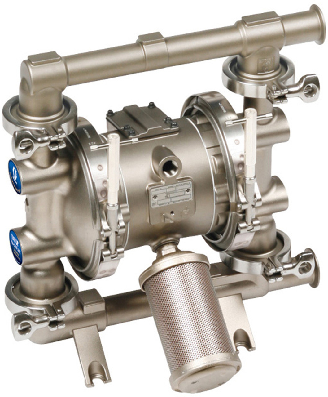 Graco 1040 FDA-Compliant 1 1/2 in. Double Diaphragm Sanitary Pumps w/ PTFE  O-Rings & Balls, Overmolded PTFE Diaphragm