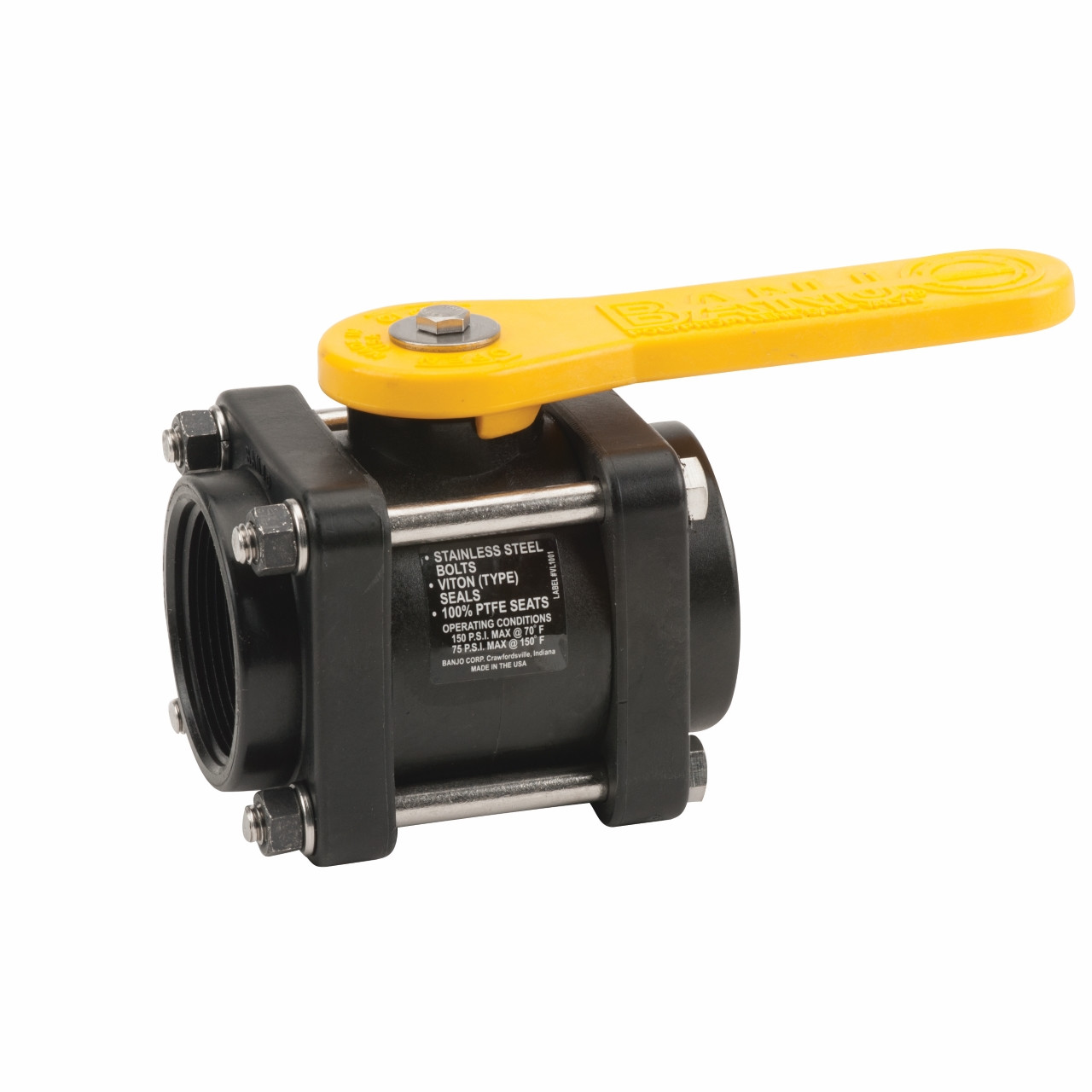 Mavis　バンジョー Banjo 2 in. Standard Port Polypropylene 4-Bolt Ball Valve