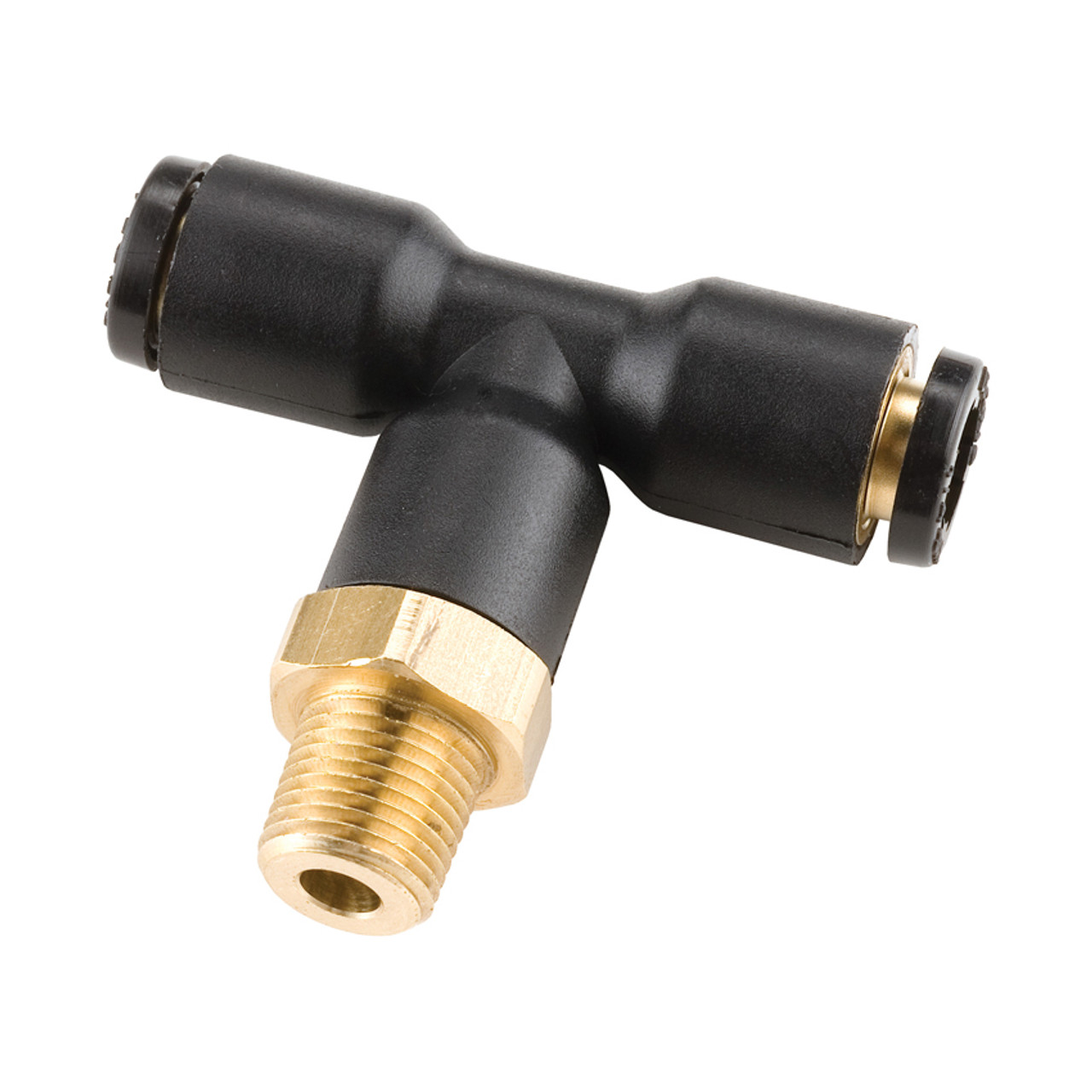 Dixon 31085618 Nylon/Brass Push-in Male Branch Tee 1/4 Tube x 3/8 Male NPT Dixon 31085618 Nylon/Brass Push-in Male Branch Tee 1/4 Tube x 3/8 Male NPT
