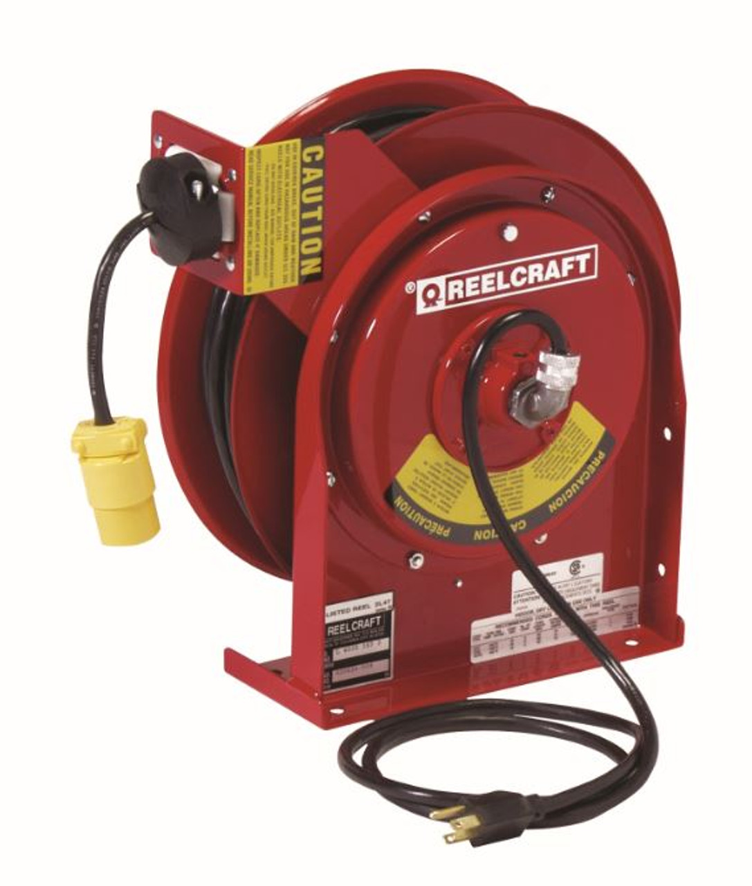 Reelcraft Series 4000 and 5000 Power Cord Reels w/ Receptacles - Single  Receptacle - 12 AWG - 45' - John M. Ellsworth Co. Inc.