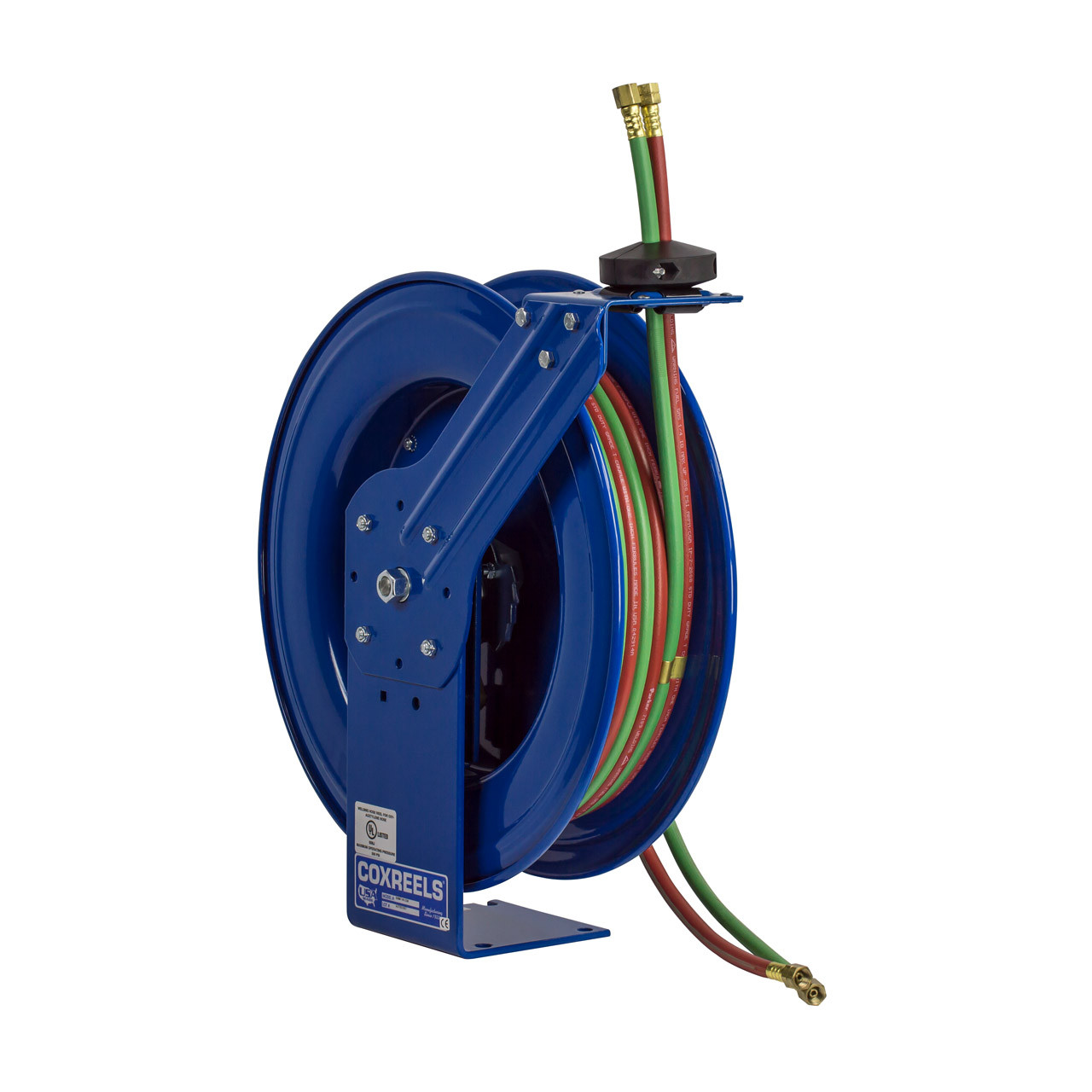 Coxreels SHW-N-175 Spring Rewind Welding Hose Reel, 1/4 x 75' Oxygen- Acetylene Dual Hose Included