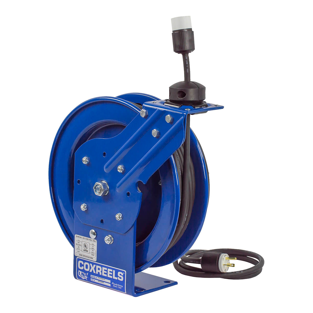 Coxreels PC Series Power Cord Reel - 12 AWG - 50 ft. - Single Industrial  Receptacle