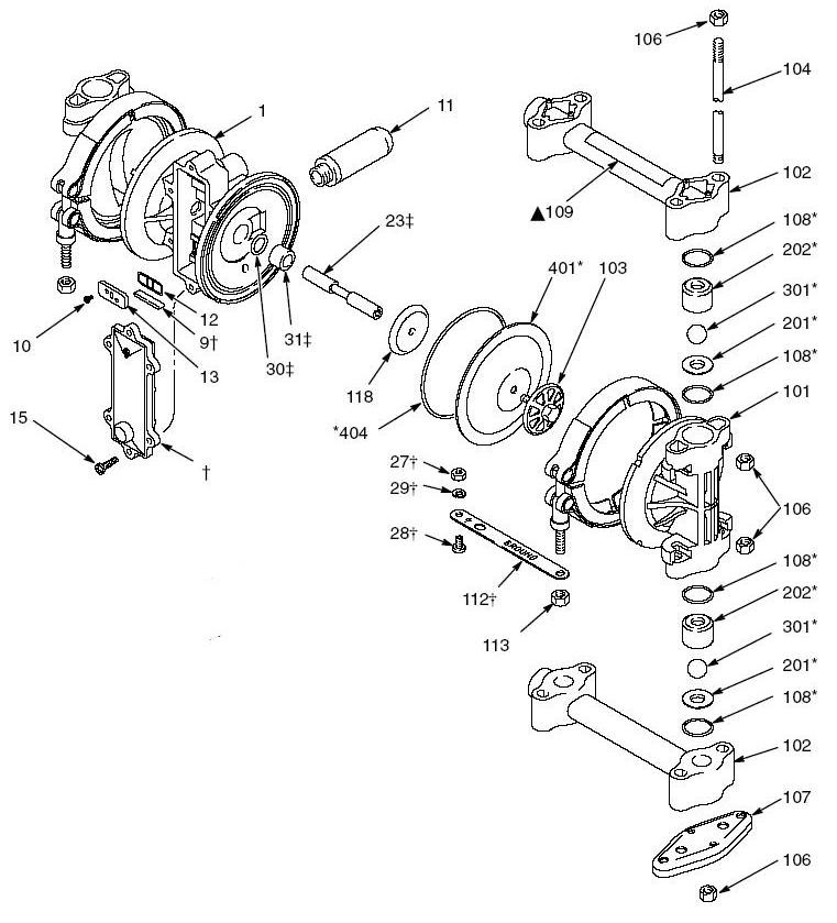 Graco Husky 307 Diaphragm Pump Fluid 