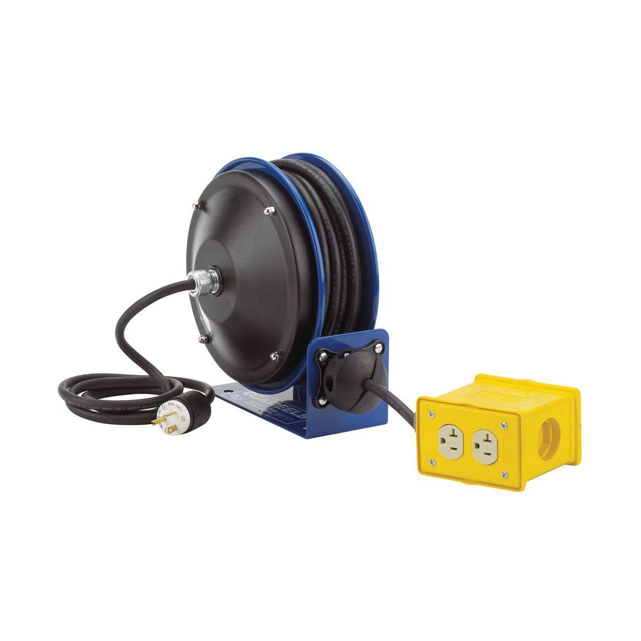 Coxreels PC10-3012-B 30-Foot Compact Quad-Plug Power Cord Reel