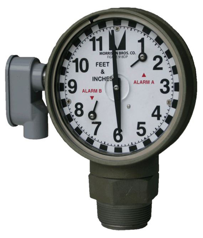 Morrison Bros. 2 in. Male NPT 918DP Dual Point Clock Gauge w