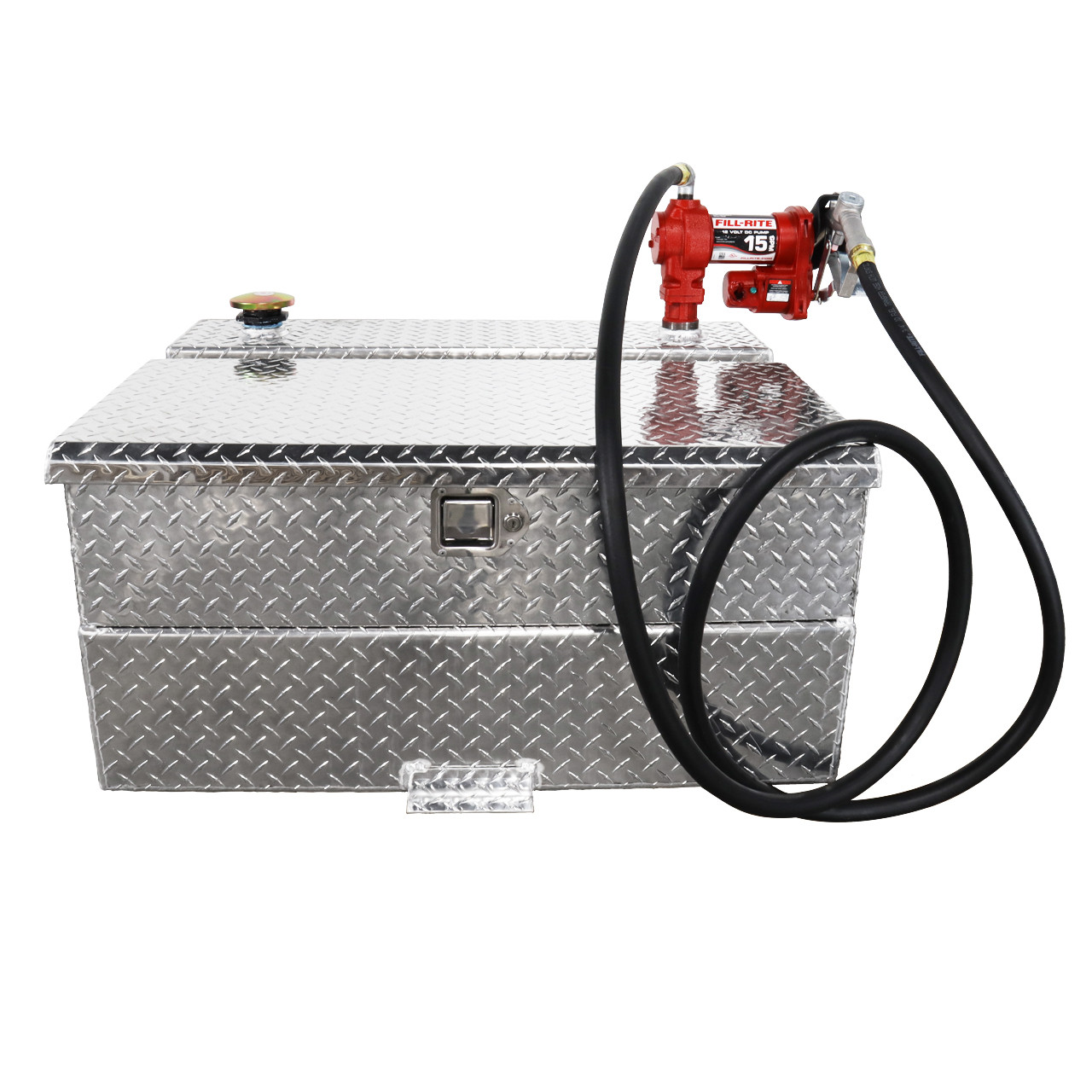 47 Gallon Aluminum Fuel Transfer Tank and Toolbox w/ Fill