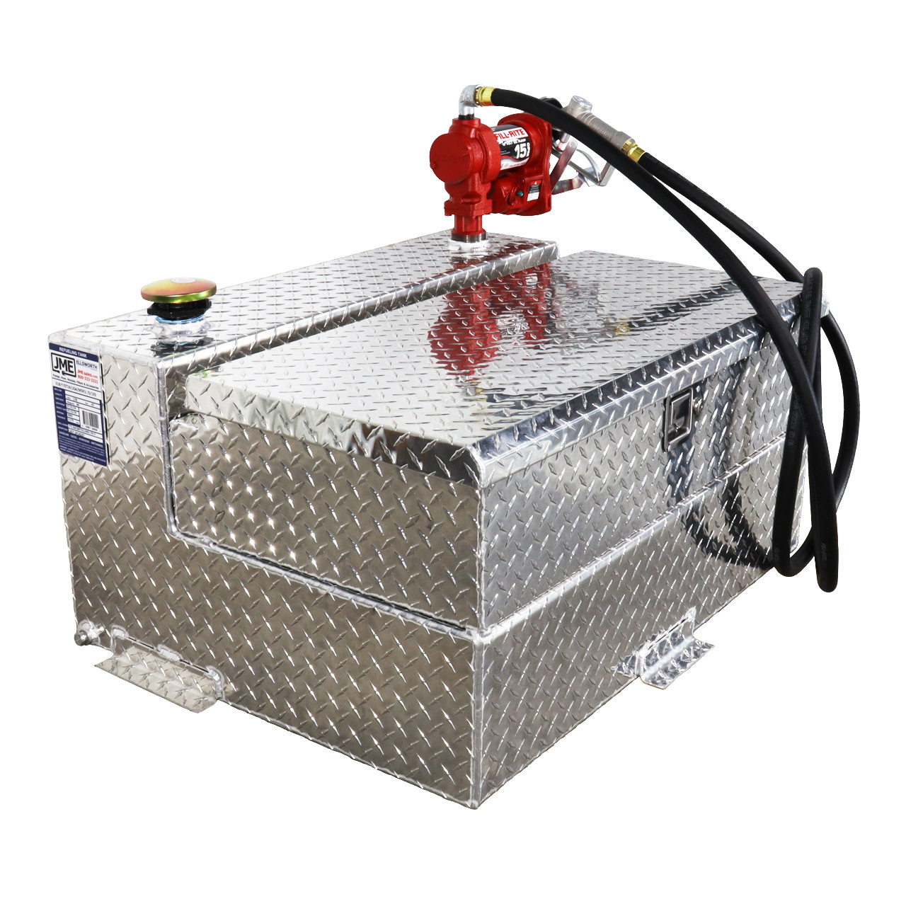 47 Gallon Aluminum Fuel Transfer Tank and Toolbox w/ Fill