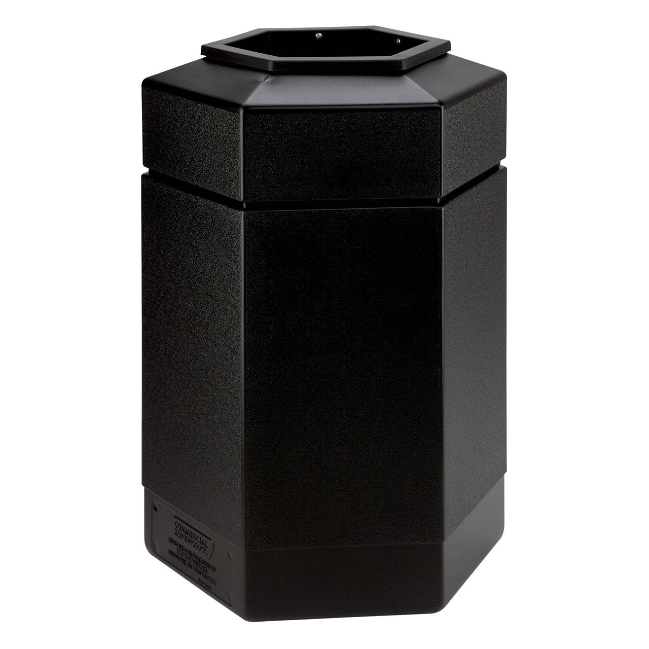 Commercial Zone 737101 30-Gallon Hex Waste Container - Black