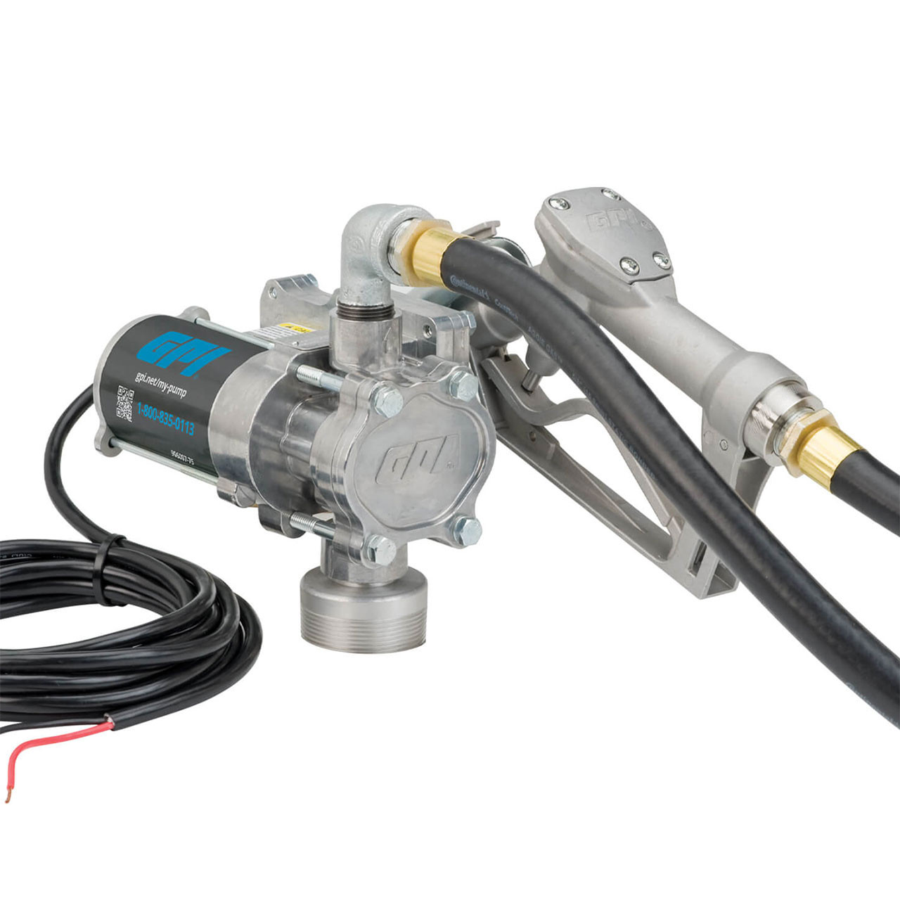 GPI EZ-8 Series 12V DC Fuel Transfer Pump w/ Manual Nozzle - 8 GPM