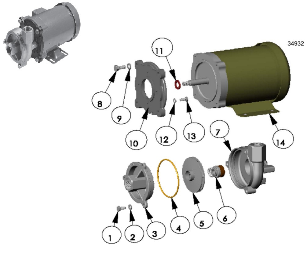 MP Pumps FRX 100 Pump Replacement Parts - John M. Ellsworth Company