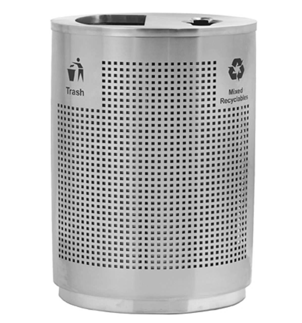 Precision Series Half Moon Stainless Steel 8 Gallon Trash Can Commercial Zone