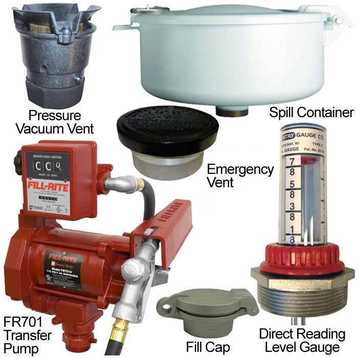 20 GPM Pump & Gas Vent Kit For 1000 Gal. x 48 in. Single Wall Skid Tank w/ EVent John M