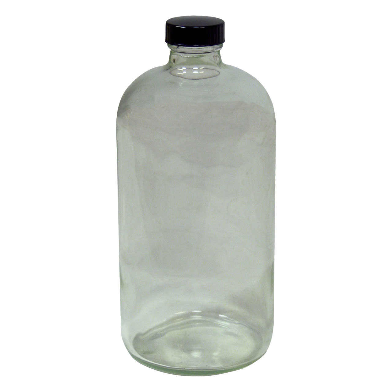 16 oz Clear Boston Round Glass Bottle