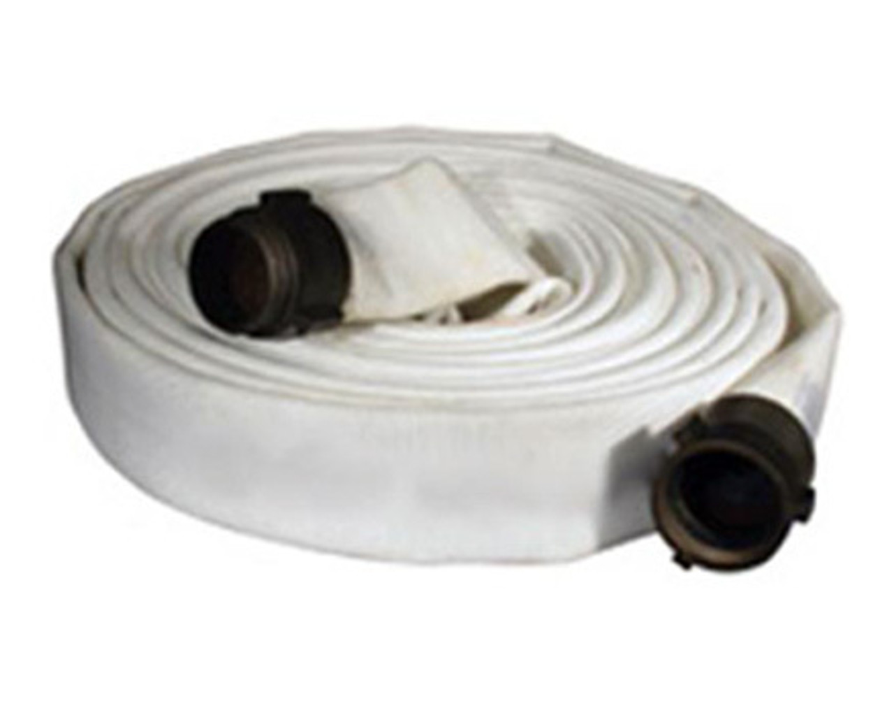 Key Fire Hose 500# Single Jacket 1 1/2 in. Fire Hoses w/ Aluminum NH (NST)  Rocker Lug Couplings - White - John M. Ellsworth Co. Inc.