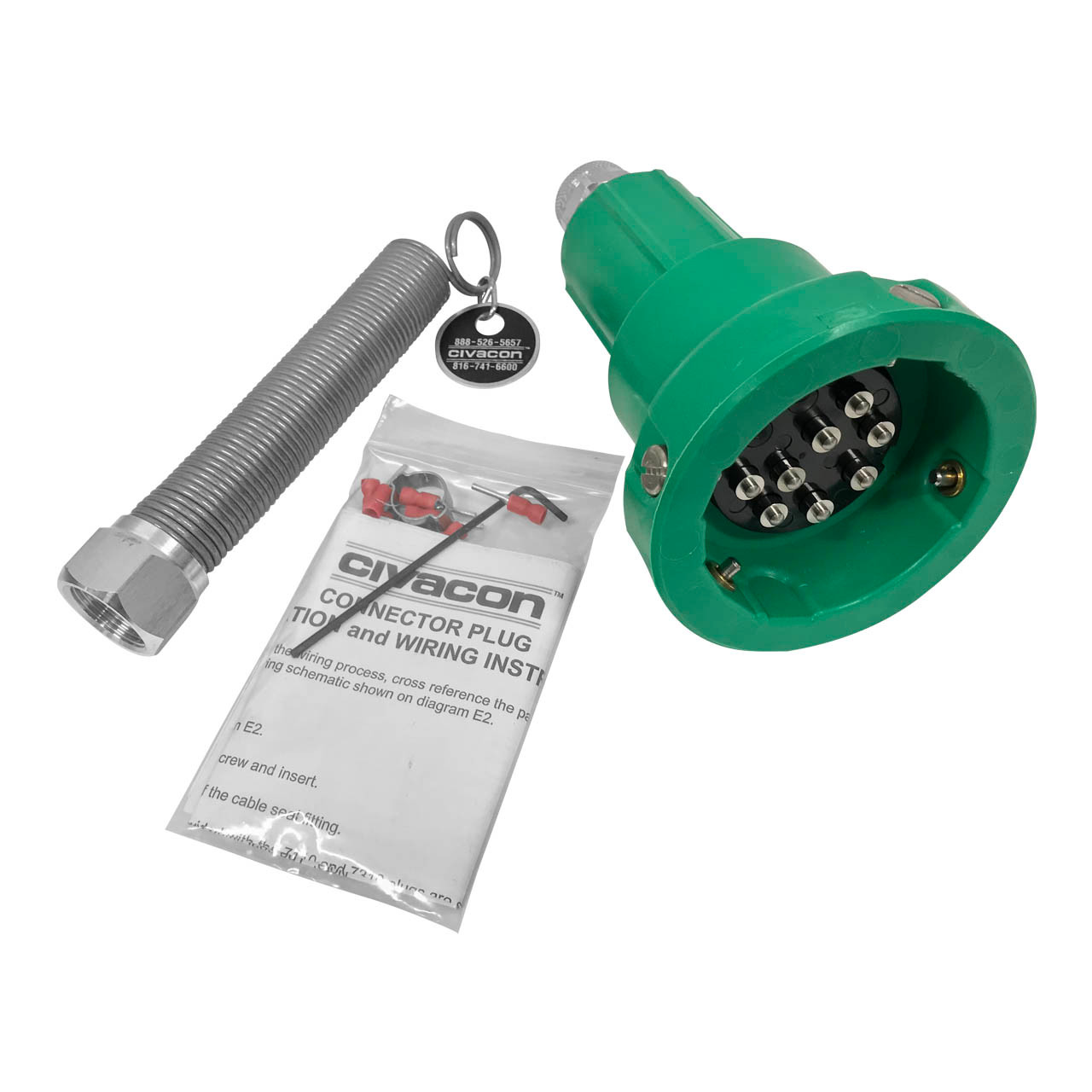 Civacon Green Thermistor Plug Only w/ 4 J-Slot Pins & 8 Contact