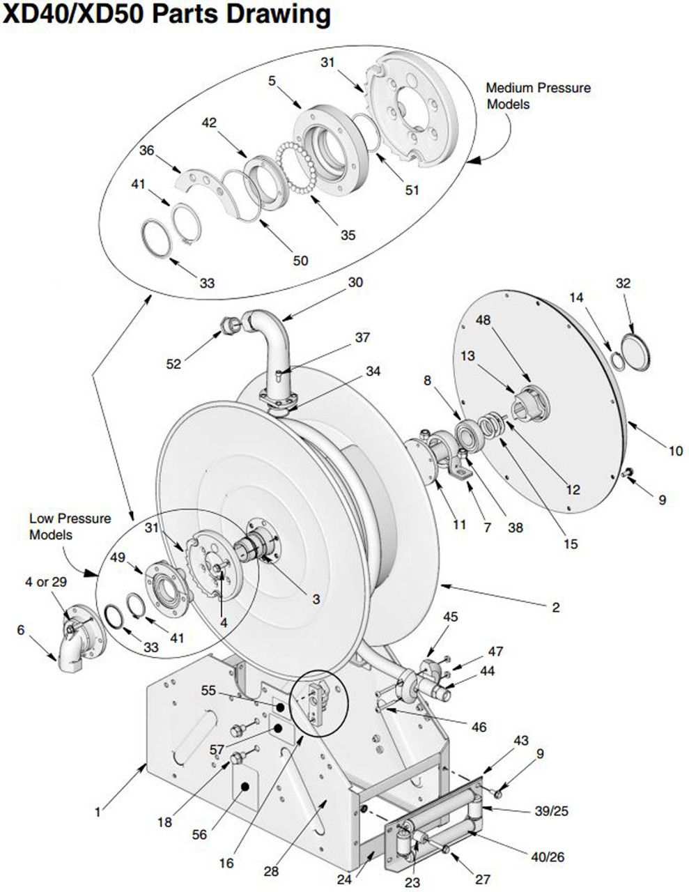 Graco XD 40 & 50 Hose Reel Low Pressure Swivel Repair Kits - John M.  Ellsworth Co. Inc.