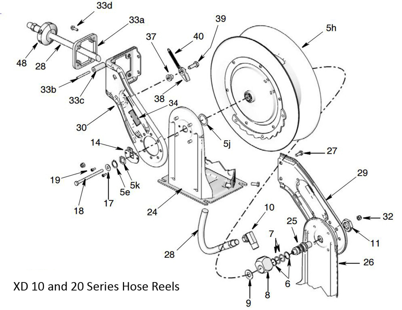 Graco XD 10 Air/Water Hose Reel Spool Repair Kit For HSL33B - John