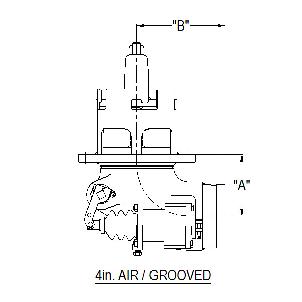 Betts 4 in. Flat Seat Aluminum Emergency Valve - Cable Operated