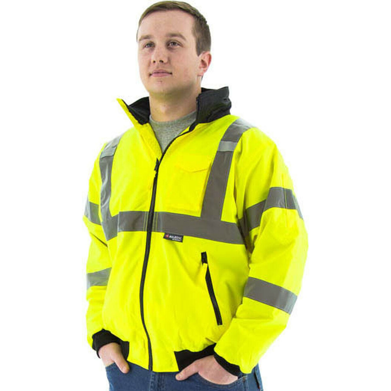 Highly Visible Yellow Bomber Jacket