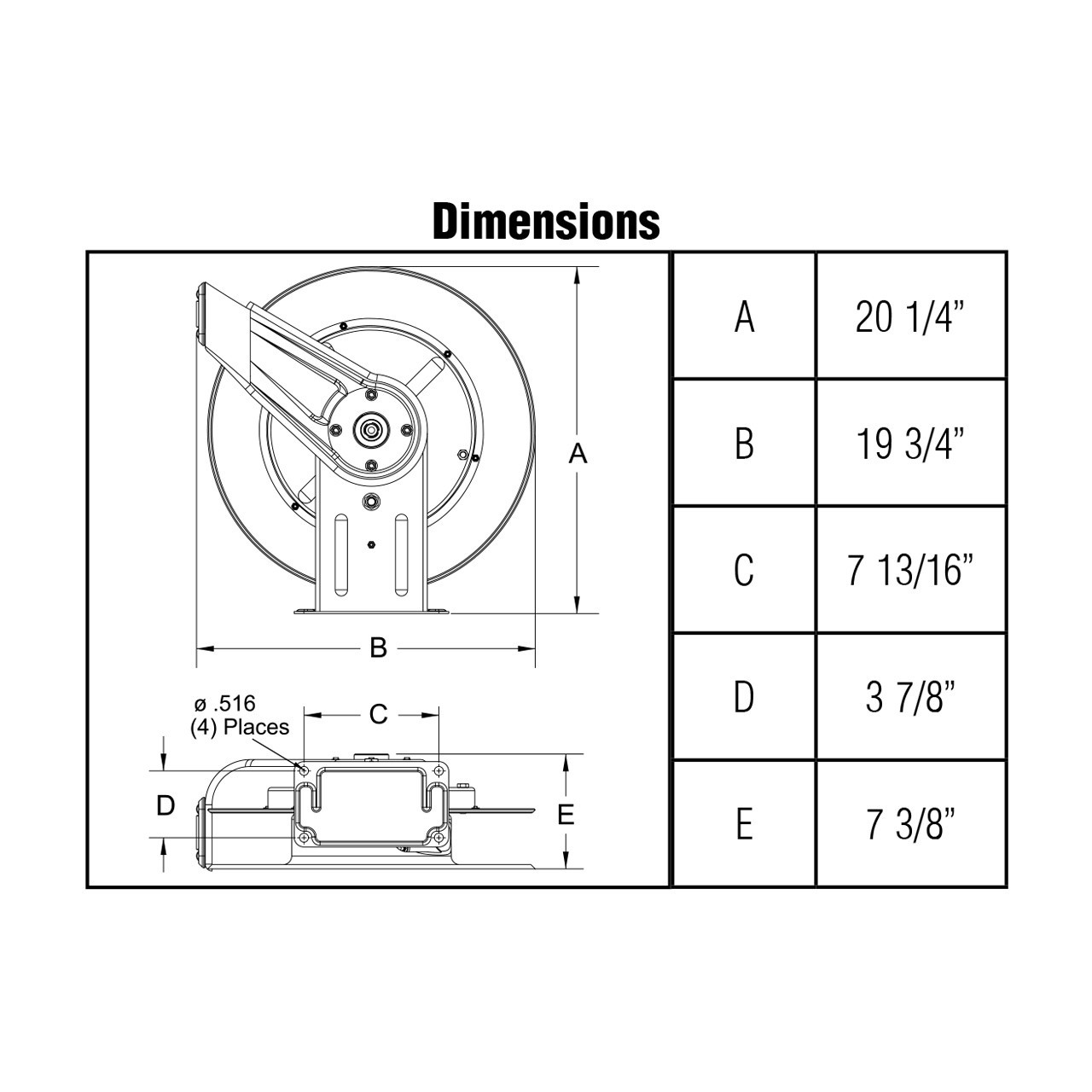Reelcraft 3/4 in. x 25 ft. Series RS7000 REELSAFE™ Low Pressure